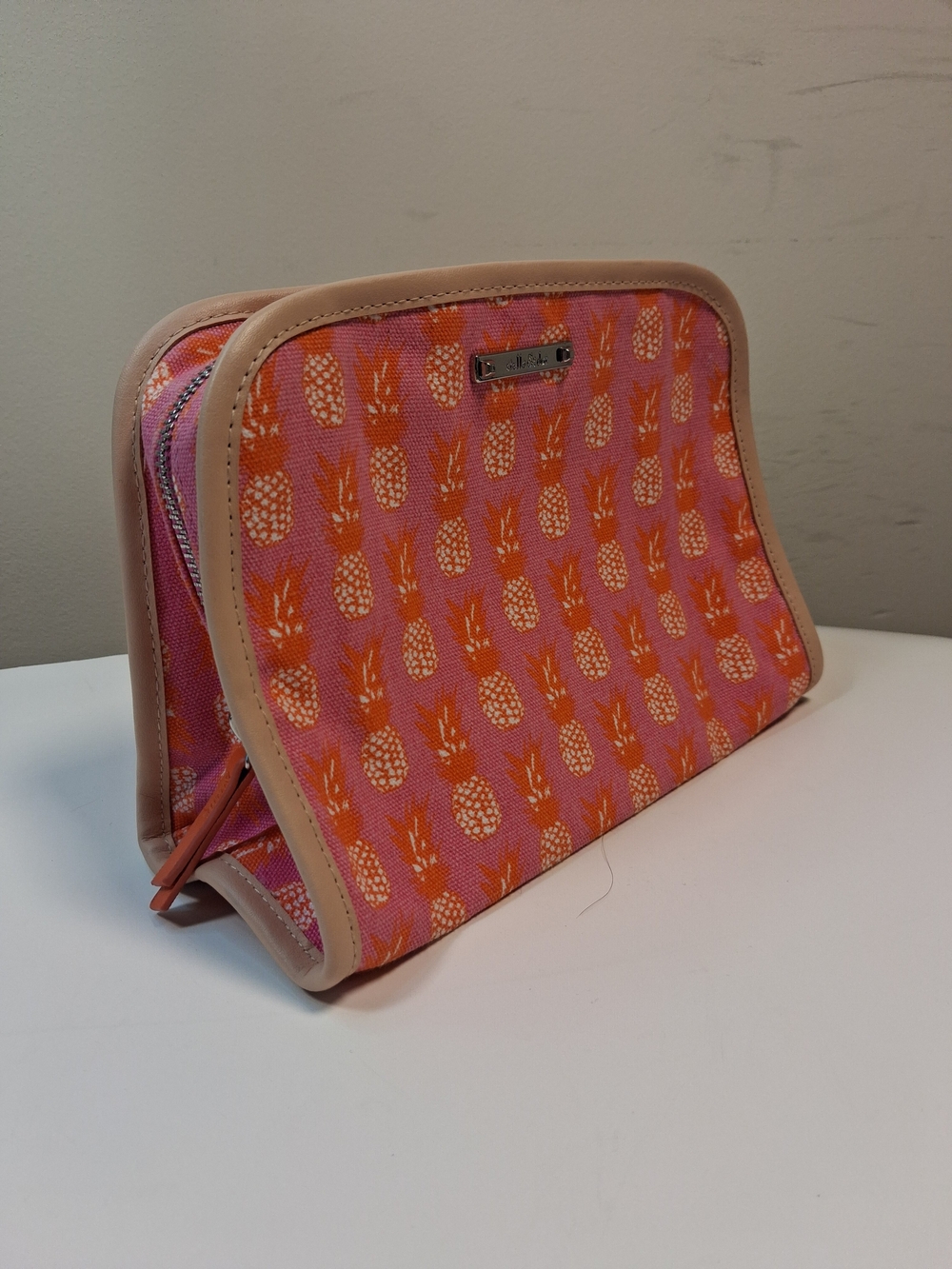 Stella and Dot Pink and Orange Pineapple Print Make-up Bag